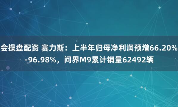 会操盘配资 赛力斯：上半年归母净利润预增66.20%-96.98%，问界M9累计销量62492辆